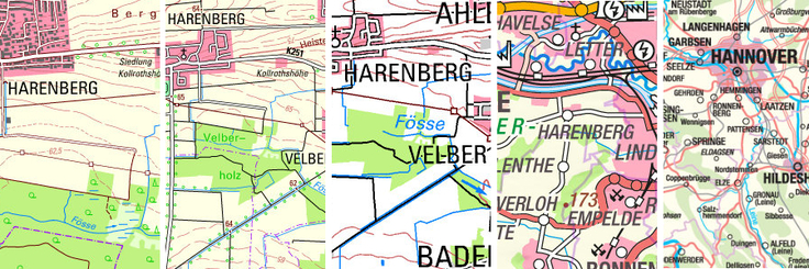 topographische karte hannover Digitale Topographische Karten (DTK) und Übersichtskarten (DÜKN 